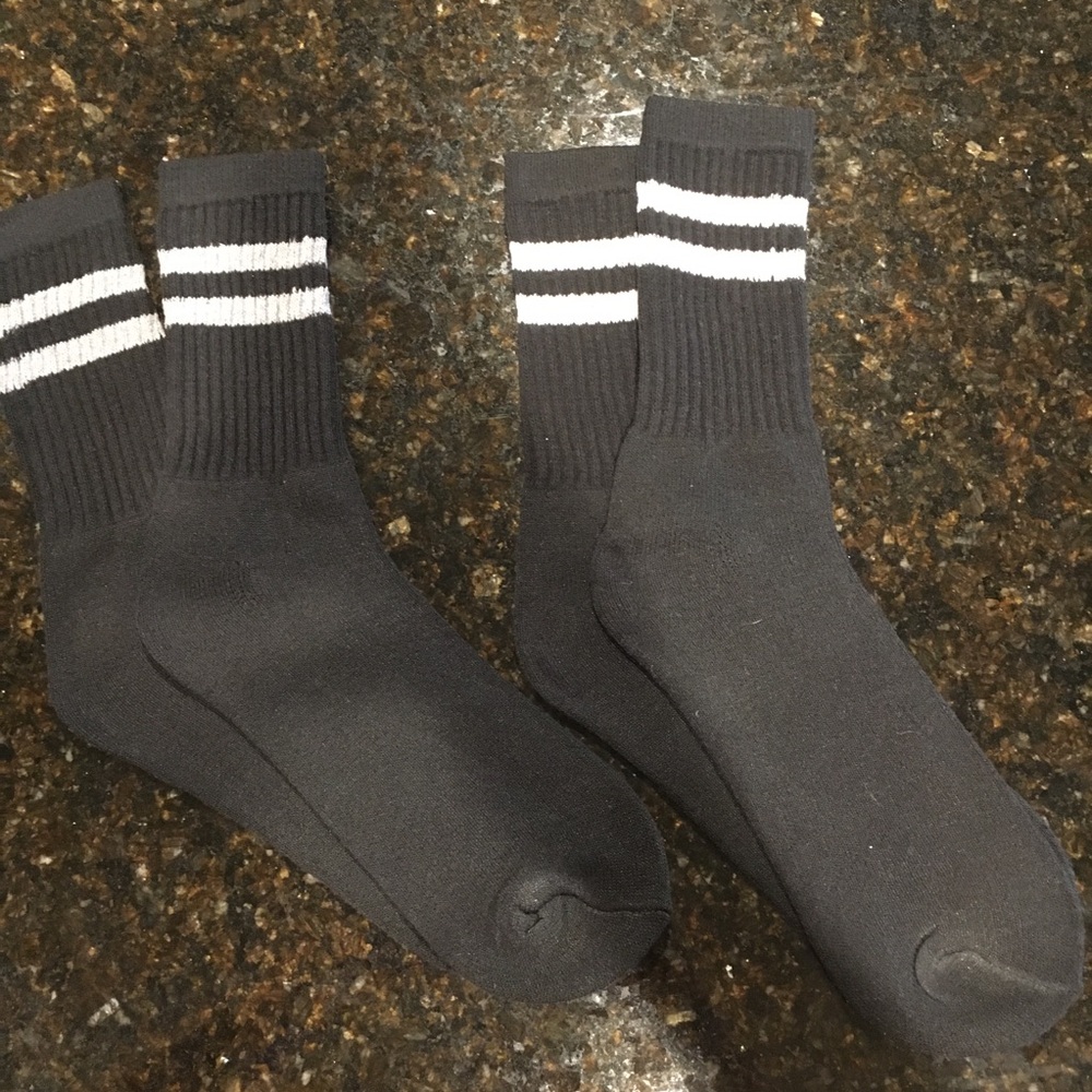 Two pair vintage style striped sport socks.